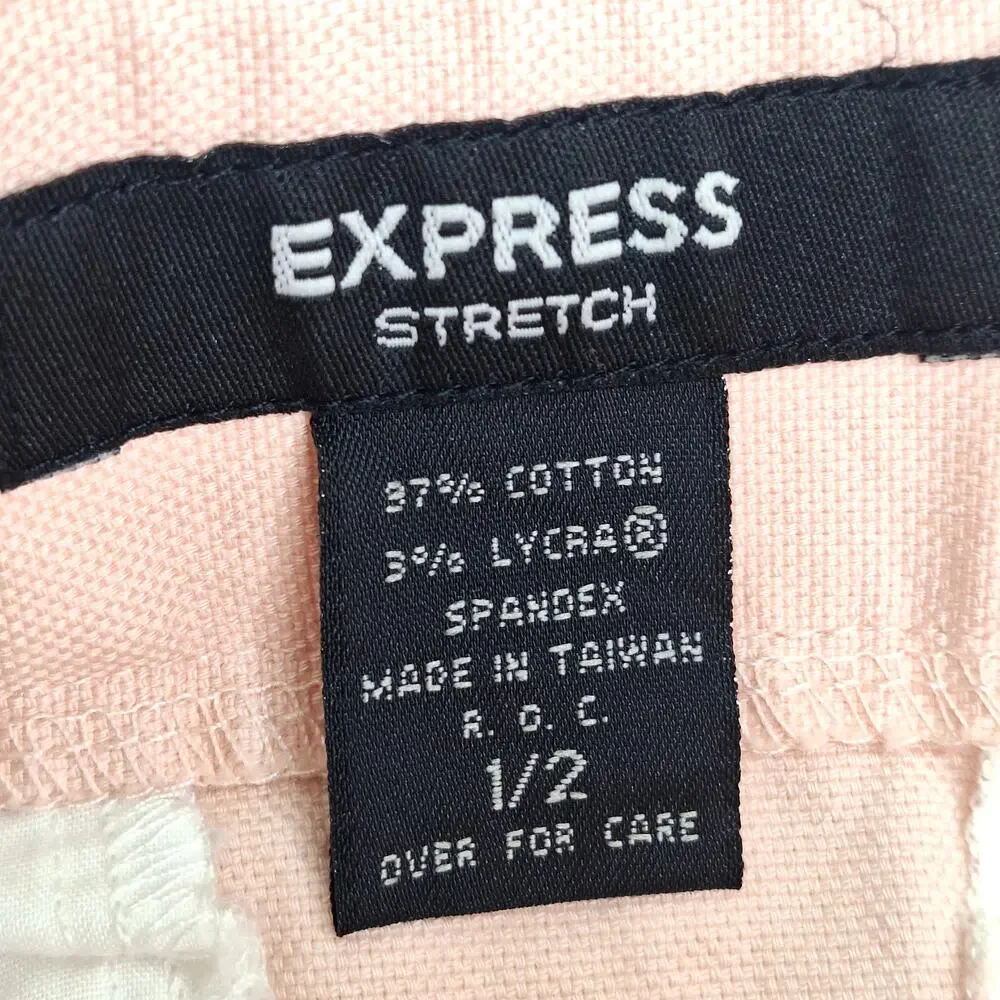 Vintage Y2K Express Mini Skirt Pale Baby Pink 1/2 XS Stretch Low Rise Cargo